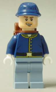 LEGO Minifigure-Cavalry Soldier - Backpack, Brown Eyebrows, Crooked Open Smile, Beard-The Lone Ranger-TLR021-Creative Brick Builders
